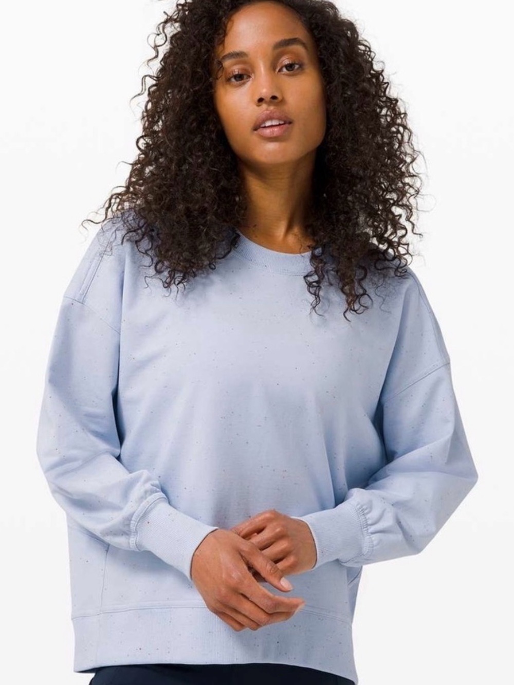 lululemon athletica Back in Action Light Blue Relaxed Crewneck Sweatshirt